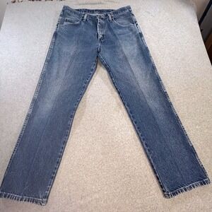 Wrangler Jeans Men 34x29 Regular Fit Blue‎ Denim Straight Workwear Classic